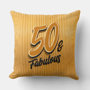 50 & Fabulous Gold Throw Kissen