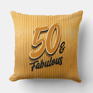 50 & Fabulous Gold Throw Kissen