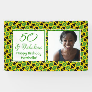50 & Fabulous JAMAICA FLAG Custom Foto Geburtstag Banner