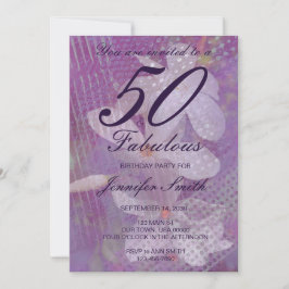 50 & Fabulous Lavender Birthday Einladung