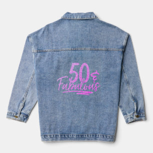 50 & Fabulous Lila Glitzer 50. Geburtstag Sparkle Jeansjacke
