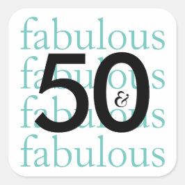 50 & Fabulous Meilenstein Geburtstagskleber Quadratischer Aufkleber