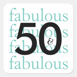 50 & Fabulous Meilenstein Geburtstagskleber Quadratischer Aufkleber