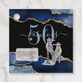 50 Fabulous Navy Black Agate Gold Glitzer Geschenkanhänger