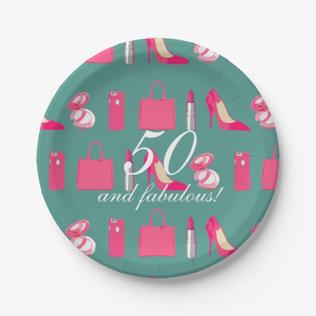 50 & Fabulous Paper plate Pappteller (Vorderseite)