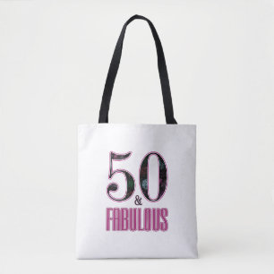 50 & Fabulous Pink Black Typografy 50 th Birthday