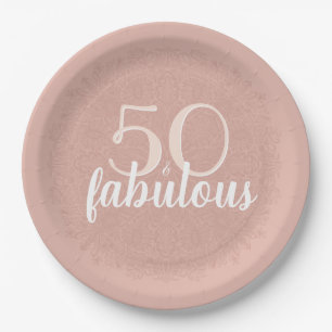 50 & Fabulous Pink Mandala 50. Geburtstagsparty Pappteller