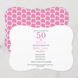 50 & Fabulous Pink Mermaid Niedliche Farbigkeit Ge Einladung