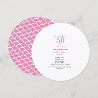 50 & Fabulous Pink Mermaid Niedliche Geburtstag El Einladung