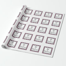 50 & Fabulous Pink und Black Wrapping Paper