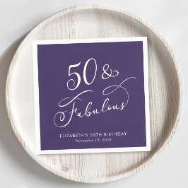 50 Fabulous Purple 50th Birthday Party Serviette
