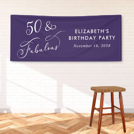 50 Fabulous Purple Birthday Party Welcome Banner