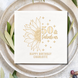 50 & Fabulous Sonnenblume 50. Geburtstag Personali Servietten Mit Folie