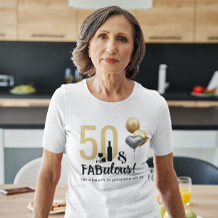 50 & Fantastisch Gold & Schwarz Moderner Geburtsta T-Shirt