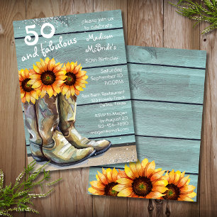 50 & Fantastisch Kuhmädchen Sonnenblume 50. Geburt Einladung