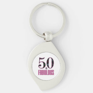 50 & Fantastisch Pinke Schwarze Typografie 50. Geb Schlüsselanhänger