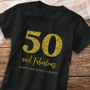 50 & Fantastisch Schwarz und Gold Alles Gute zum G T-Shirt