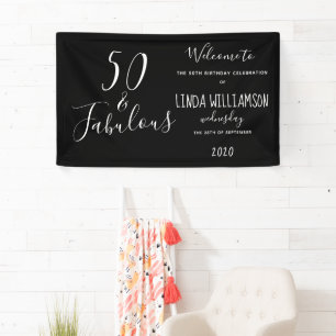 50 & Fantastisch Schwarzer Moderner Geburtstag Banner