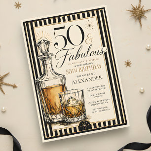 50 & Fantastisch Whiskey Thema 50. Geburtstag Einladung