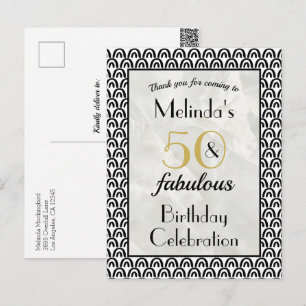 50 & Fantastische Geburtstags- Dankeskarte Postkarte