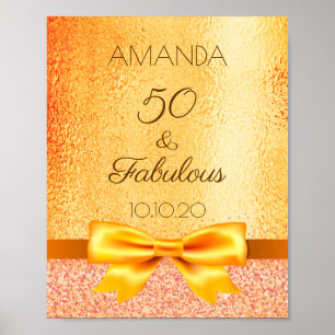 50 fantastische Geburtstagsfeier goldene Schleife  Poster