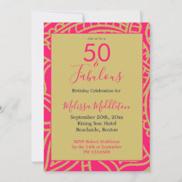 50 Fantastische Pink-Gold-Party Einladung
