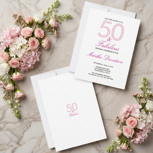 50 & Fantastische Pinke Geburtstagsfeier Einladung