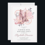 50. Fantastische Rose Gold Glitzer Tanzschuhe Einladung<br><div class="desc">Eine elegante 50 und Fab 50. Überraschung Geburtstagsfeier in einer Rose goldener Glitzer schimmert mit tanzenden High-Heels Schuhe und Rose, und Ihren Namen in einer trendigen Drehschrift Typografie und eine Reihe von Perlen integriert in das Design und Typ. Ein einzigartiges stilvolles Willkommen für diesen Meilenstein Geburtstag. 50 und immer noch...</div>