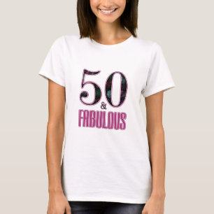 50 & Fantastische Typografie Schwarz Rosa 50. Gebu T-Shirt