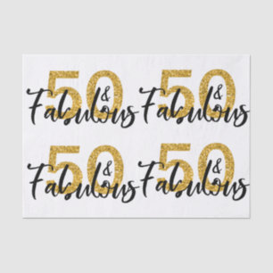 50 Fifty und Fabulous Gold Glitter Modern Seidenpapier