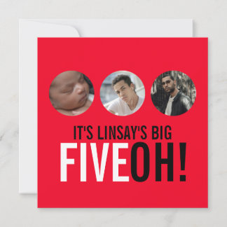 50. FIVEOH! Foto zum Geburtstag einladen Einladung