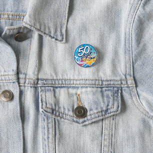 50. Flug Flugzeug farbenfrohes Souvenir Button