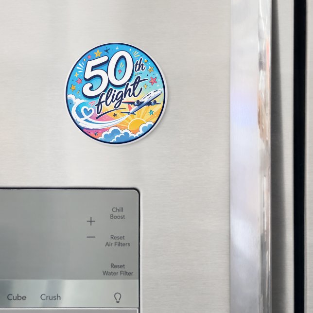 50. Flug Flugzeug farbenfrohes Souvenir Magnet (In Situ (Kühlschrank))
