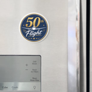 50. Flug goldenes Flugzeug Reiseandenken Magnet