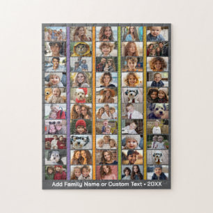 50-Foto-Collage - Benutzerdefinierter Text - Farbi Puzzle