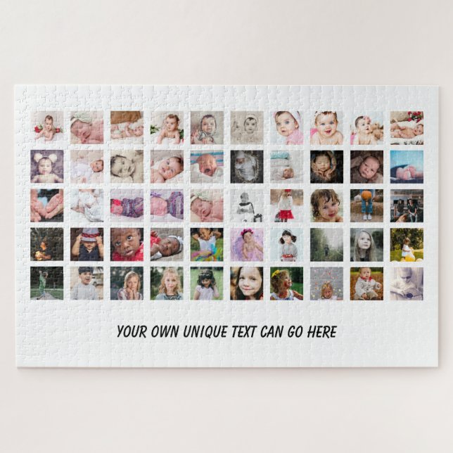 50 Foto Collage einzigartige personalisierte DIY Puzzle (Horizontal)