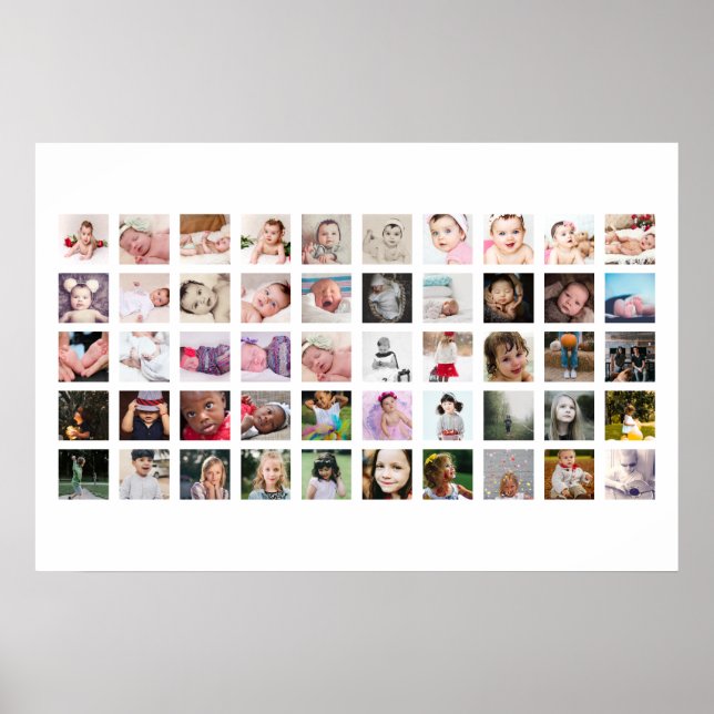 50 FotoCollage Personalisiert Poster (Vorne)