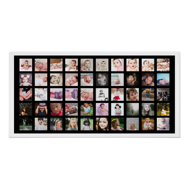 50 FotoCollage Personalisiert Poster (Vorderseite)