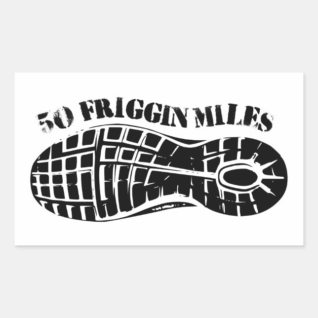50 Friggin Miles Ultra Running Tread Rechteckiger Aufkleber (Vorderseite)