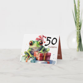 50. Frog Holiday Geburtstag Geschenkgutscheine ver Einladung