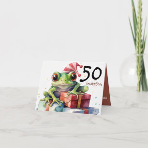 50. Frog Holiday Geburtstag Geschenkgutscheine ver Einladung