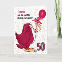 50. Funny Birthday Pink Buzzard mit Namen