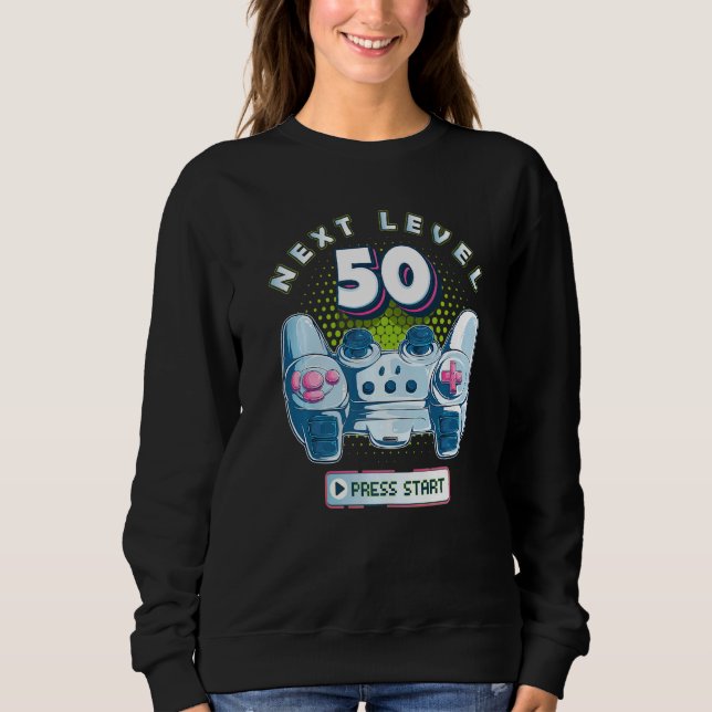 50 Gamer Next Level 50 Gaming Controller zum Gebur Sweatshirt (Vorderseite)