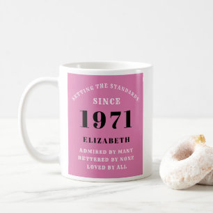 50. Geburtstag 1971 rosa Schwarz für ihr Personali Kaffeetasse