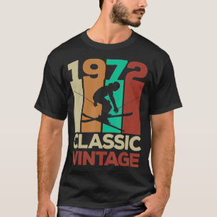 50. Geburtstag 1972 Skifahrer Retro Vintag T-Shirt