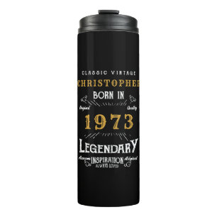 50. Geburtstag 1973 Legendary Black Gold Add Name Thermosbecher