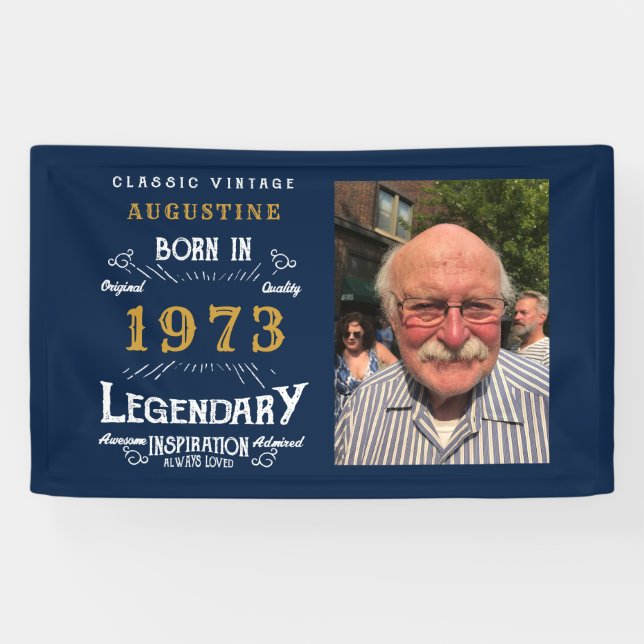 50. Geburtstag 1973 Legendary Blue and Gold Banner (Horizontal)