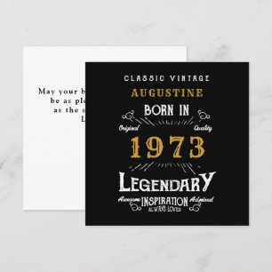 50. Geburtstag 1973 Retro Schwarz Gold Grußkarte Karte