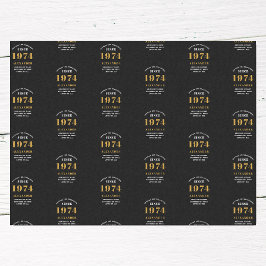 50. Geburtstag 1974 Black Gold Chic Elegant Seidenpapier