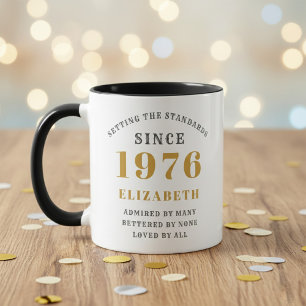 50. Geburtstag 1976 Name einfügen Elegant Tasse